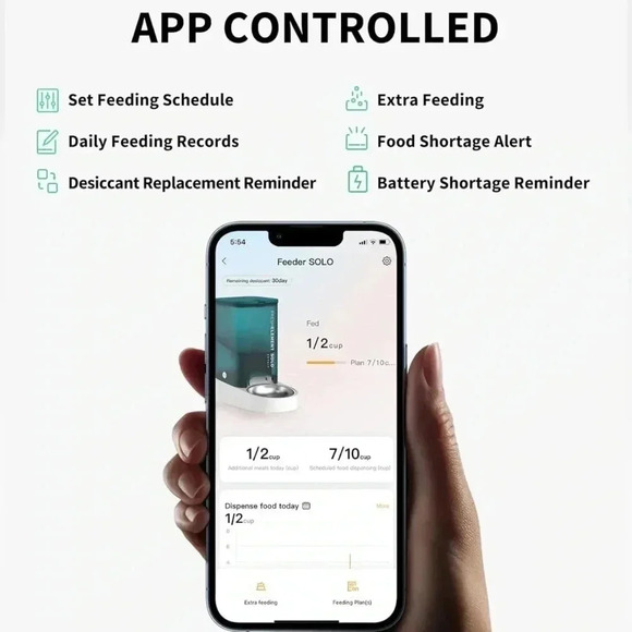 PETKIT Fresh Element Automatic Wifi Cat Dog Feeder Dispenser Stainless Bowl - Picture 2 of 16